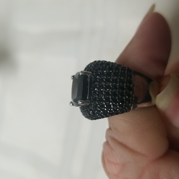 BLACK SPINEL Sz 6 Ring, 5.72 CTW, Excellent pre-owned Condition 925 SS - Picture 3 of 6